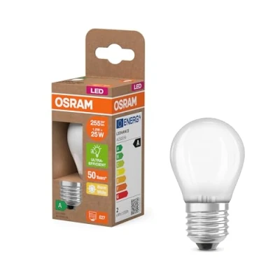 Bild av OSRAM LED lampa droppe E27 1,2W matt 2 700K 255lm