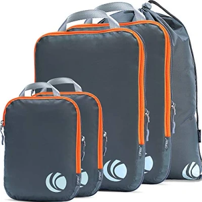 Bild av Cipway 5 set kompressionsförpackningskuber för resor, ultralätta packorganisatörer bagage resväska och ryggsäck (grå), L