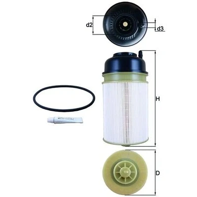 Bild av MAHLE ORIGINAL KX 406D Filtre à Carburant Cartouche filtrante MERCEDES BENZ: AROCS, ACTROS MP4, ANTOS