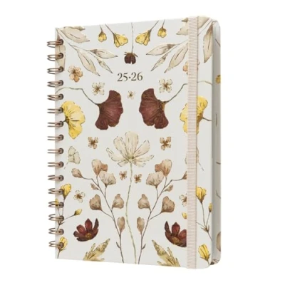 Bild av Kokonote A5 Academic Diary 2025 2026 Week To View Jour Florale Planner With Stickers, Student Essentials For University, Back School Supplies