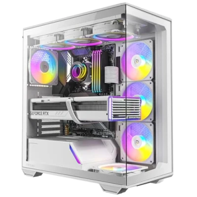 Bild av Antec C3 ARGB Vit, 3 x 120 mm &amp; 1 PWM fläktar ingår, upp till 8 samtidigt, Typ C, sömlöst härdat glas fram och sidopaneler, 360 kylarstöd, Mid Tower ATX PC fodral
