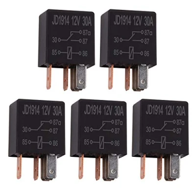 Bild av Ehdis 5 st bilrelä 12 V 30 AMP stift, SPDT multifunktionsrelä kraftig standard reläkit