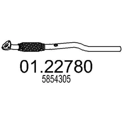 Bild av MTS 01.22780 Tuyau d&#039;échappement 1200 avant pour silencieux au milieu OPEL: Zafira B, Astra H GTC, 3/5 portes