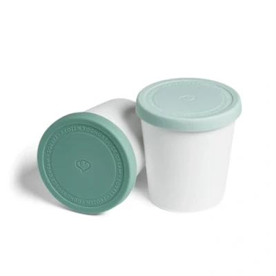 Bild av glasbehållare 400 ml, set med 4, lock, BPA fria livsmedelskvalitet, plastförvaringsbehållare för is