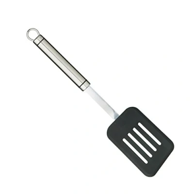 Bild av KitchenCraft Professional Stekspade, Slitsad, Non Stick, Mjukt Handtag, Rostfritt Stål/Nylon, 36 cm, Silver/Grå, KCSGNSTNS