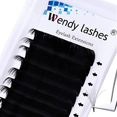 Bild av Individuella ögonfransar Förlängning Enkel fläkt Ryska fransar 0.07 mm Tjocklek C Curl 12mm Individual Eyelashes Ögonfrans Personer