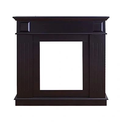 Bild av Rebecca Mobili Svart Faux Öppen Spis, Vit Eldstadsdekoration, Trä, Traditionell Stil, För Vardagsrum Mått 101 x 109 26 cm (HxBxD) RE6368