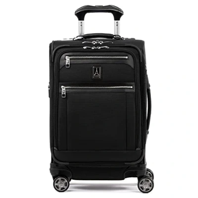 Bild av Travelpro Platinum Elite expanderbart bagage, 8 hjuls spinner resväska, USB port, passar upp till 15 tums bärbar dator, män och kvinnor, Business Plus, Skugga svart, Carry On 20 Inch,