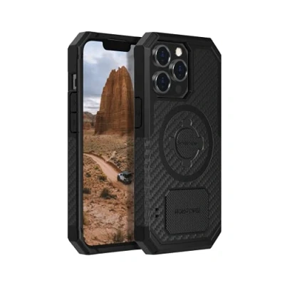 Bild av Rokform iPhone 13 Pro fodral, robust serie, dubbel magnet plus MagSafe kompatibel, magnetiskt skyddande Apple Gear, skydd med RokLock Twist Lock, dropptestat (svart)