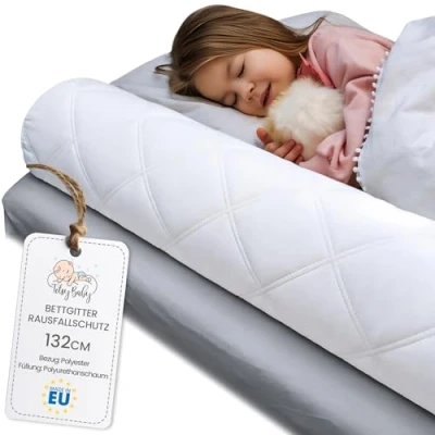 Bild av fallskydd för sängstänger sängskydd säng barnsäng resårmadrass 132 cm kantskydd alla sängar babysäng orm spaltfyllare resa