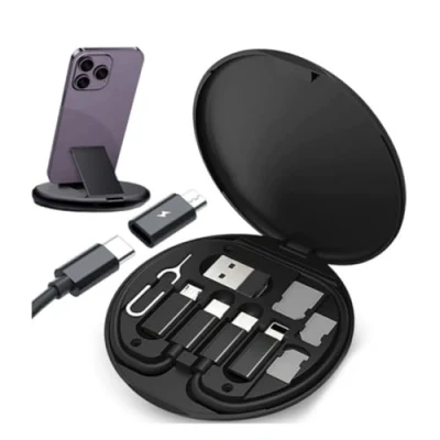 Bild av HÖGTALARE. 60W USB Adapter Kit C, Universal (C, Lightning, Micro USB) Snabb laddning och dataöverföring Kompakt minnesfodral