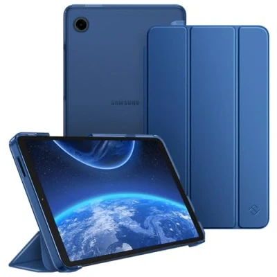 Bild av Fintie Fodral för Samsung Galaxy Tab A9 8,7 tum 2023, ultratunt skyddsfodral med genomskinligt baksida skydd Tablet SM X110/X115/X117, marinblå