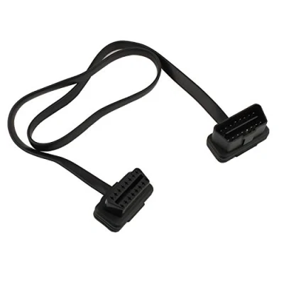 Bild av Futheda bil OBD II OBD2 kabelförlängningskabel profil platt kabel 16 stift hane till hona diagnostisk anslutningsadapter kompatibel med Bluetooth Wifi USB ECU läsare OBDII kodskannrar 60 cm