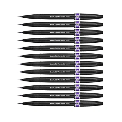 Bild av Pentel SESF30C VX extra fin penselspets, 12 stycken lila