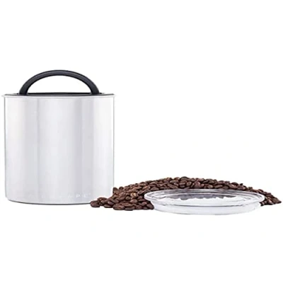 Bild av Planetary design Planetarisk Airscape rostfritt stål kaffebehållare Matförvaringsbehållare Patenterat lufttätt lock Tryck ut överflödig luft och bevarar fräschhet (medium, borstat stål)