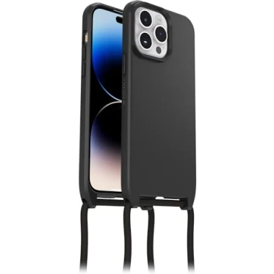 Bild av OtterBox React Necklace Case med MagSafe för iPhone 14 Pro Max, ultratunnt, skyddande skal justerbart och avtagtart halsband, testad till militärstandard, Svart