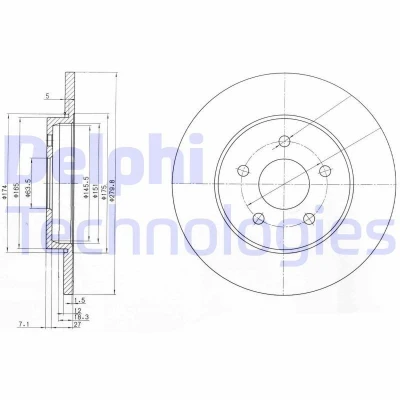 Bild av Bromsskiva DELPHI BG3663C