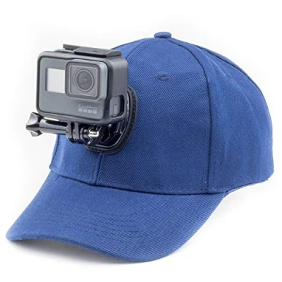 Bild av Digicharge Basebollkeps med actionkamerastativ kompatibel GoPro Max Hero Akaso Dragon Touch Apexcam Crosstour Campark Fitfort Apeman Camkong Victure Kitvision Cam blå