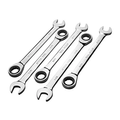 Bild av Jetech 1 1/8 tum spärrkombinationsnyckel (5 pack) metrisk industriell kvalitet Cr V stål växelnyckel i polerad kromfinish