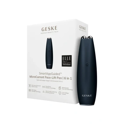 Bild av Geske Microcurrent Facelift PEN 6 IN 1 Electronic Tools SMARTAPPGUIDED Ansiktsvård tillbehör, Storlek: One Size, Black