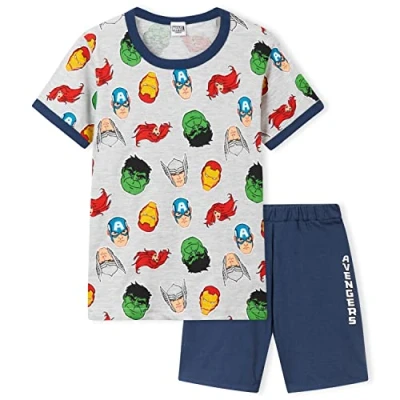 Bild av Marvel pojkar pyjamas för barn tonåringar t shirt korta pjs bomull hämnare svart panther kapten amerika spiderman sommar gåvor, 13 14 år, Grå/blå