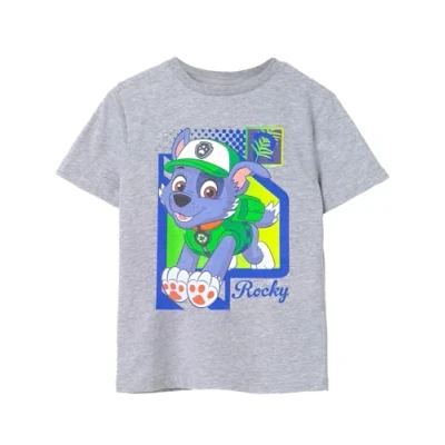 Bild av Paw Patrol Grå t shirt för pojkar Rocky Pup Design Autentiska varor Bekväm &amp; snygg unga ekovänner