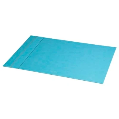 Bild av RHODIA 318807C turkos styv skrivbordsdyna 60 x 40 cm orange sadelbitar exteriör konstläder rama hem kontor kollektion designorganisation för skrivbord och förvaring