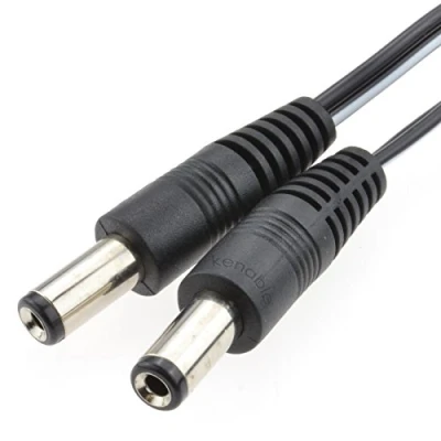 Bild av 2,1 mm x 5,5 DC hankontakt till strömkabel 1 m [1 meter/1 m]