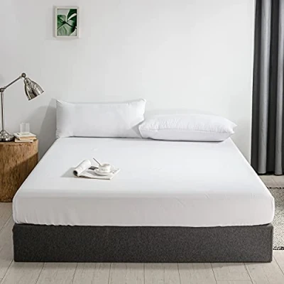 Bild av Good Nite spännlakan 140 x 200 cm vit polyester lakan 30 extra djup väsklakan mjuk och andas maskintvättbar
