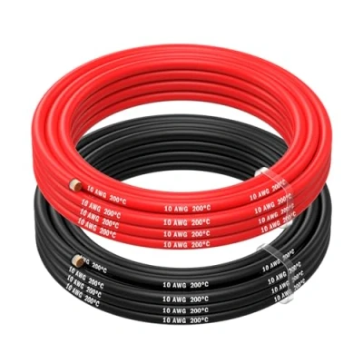 Bild av MMOBIEL 10 AWG 6 mm² Batterikabel Elektrisk kabel Röd och svart 1,5 m silikontråd 1050 kärnsträngar för RC drönare, flygplan, lastbilar, auto, batteriklämkabel