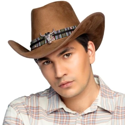 Bild av Boland Cowboyhatt Django för vuxna, västernhatt karnevaldräkt, karneval och temafest, brun