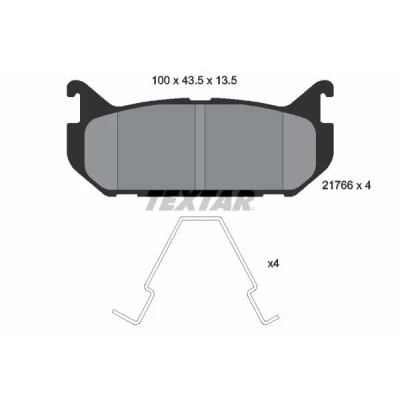 Bild av TEXTAR 2176603 Jeu de plaquettes frein non préparé pour indicateur d&#039;usure avec accessoires FORD USA: PROBE 2, MAZDA: Xedos 6, 626 IV 3/5 portes