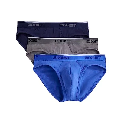 Bild av 2(X) IST Herr bomull stretch no show kalsonger 3 pack, Förmörkelse/bly /bländande blå, XL