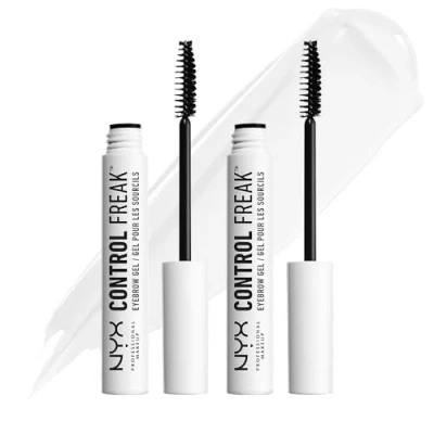 Bild av NYX Professional Makeup ögonbrynsgel, kontroll freak eyebrow gel, klar brow serter och transparent mascara, för tämda ögonbryn fixerad ögonbrynsfärg, 2 pack, 18 g