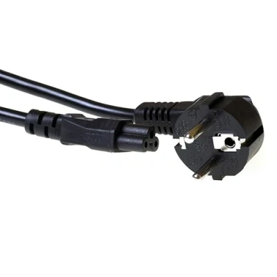 Bild av ACT strömkabel 3 polig m, CEE7/7 C5 kabel typ F, för bärbar dator, skyddskontakt vinklad AK5024