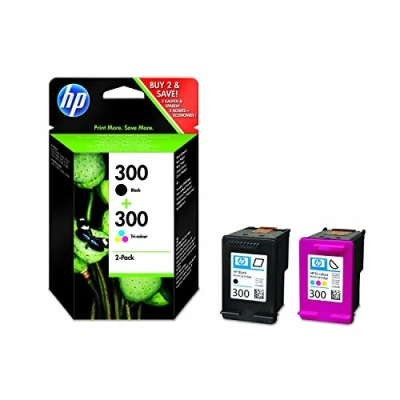 Bild av HP 300 CN637EE Bläckpatron, Cyan, Gul, Magenta, Svart, Paket med 2