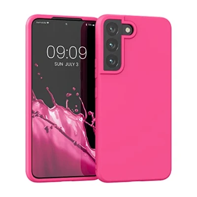 Bild av kwmobile fodral kompatibelt med Samsung Galaxy S22 mjukt smalt skyddande TPU silikonskydd neonrosa