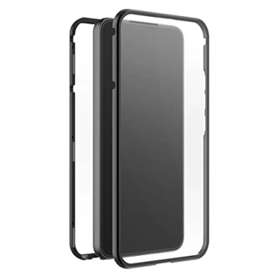 Bild av Black Rock Fodral 360 graders glasfodral, lämpligt för Samsung Galaxy S23 Plus, mobilskal, magnetlås, skydd (transparent med svart ram)
