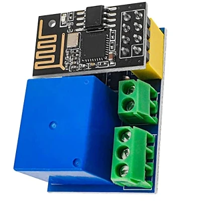 Bild av AZDelivery ESP8266 01S ESP Wlan WiFi modul 5V med Reläadapter (efterföljande modell till ESP01) kompatibel Arduino inklusive e bok!