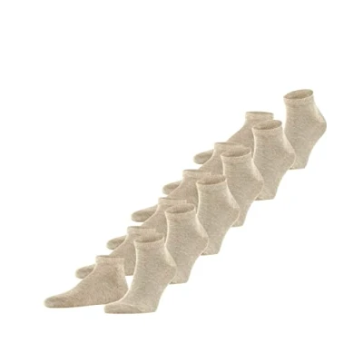 Bild av FALKE herr Happy 6 pack sneakerstrumpor andas bomull mäns förstärkta korta hållbara hudvänliga en allround enfärgad multipack presentförpackning par, Beige (sand smälter 4650), 39 42