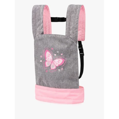 Bild av Bayer Design 62233AA Bärsele för babydocka EasyCarry babydockhållare, grå, rosa, fjäril
