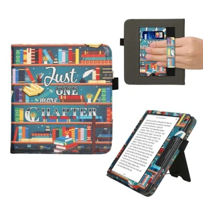 Bild av kwmobile e läsarfodral kompatibelt med Kobo Libra färg Ereader fodral av konstläder bibliotek i flera färger