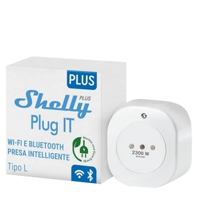 Bild av Shelly Plus Plug IT Intelligent uttag Fungerar med Alexa &amp; Google Home, programmerbart röststyrning, Bluetooth och Wi Fi enhet för automatisering av enheter, strömmätning
