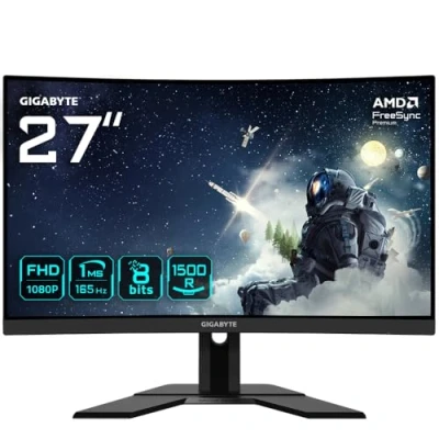 Bild av Gigabyte G27FC A 27 Inch Curved VA 1500R FHD (1920 x 1080) 165 Hz FreeSync Premium Gaming Monitor