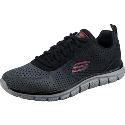 Bild av Skechers Herr Track Ripkent träningsskor, Svart nät kol trim, 40 EU