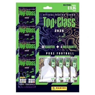 Bild av FIFA Top Class 2025 Trading Cards Multipack med 4 boosters &amp; Holo Giants + Heartforcards® fraktskydd