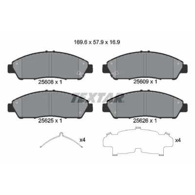 Bild av TEXTAR 2560801 Jeu de plaquettes frein avec indicateur d&#039;usure accessoires ACURA: MDX