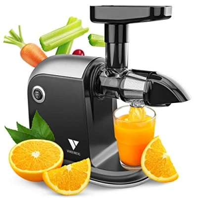 Bild av Vandenberg [ORIGINALET] Slow Juicer Testvinnare för juicepressar grönsaker och frukt [150 W] vitaminvänlig elektrisk juicepress med omvänd funktion inklusive rengöringsborste BPA fri