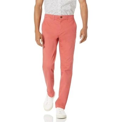 Bild av Amazon Essentials mäns Slim Fit Casual Stretch Chino byxa, tvättad röd, 33 B x 32 L