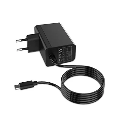 Bild av Laddare för NS Switch/Switch Lite/Switch OLED, innoAura Type C nätadapter snabbladdningsfunktion med 1,8 m kabel 15 V 2,6 A stöder TV läge och Pro styrenhet (svart)